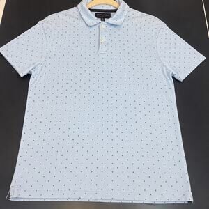 Banana Republic Dress Polo Shirt Men’s Size Small Cerulean Blue Diamond Print
